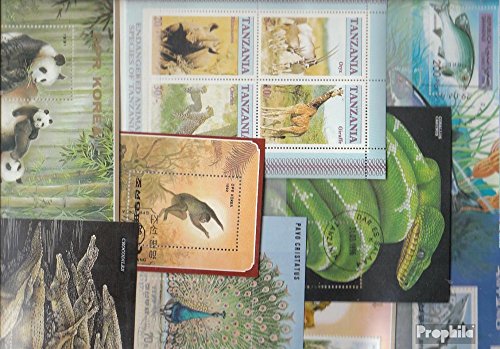 Prophila Collection Motive 50 Verschiedene Tiere Blöcke (Briefmarken für Sammler) Sonstige Säugetiere (Affen/Dinos/Elephanten …) von Prophila Collection