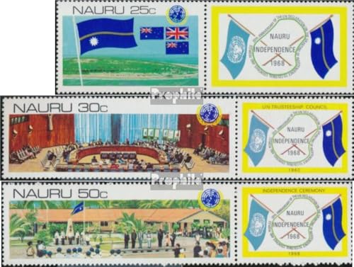 Prophila Collection Nauru 218Zf-220Zf mit Zierfeld (kompl.Ausg.) postfrisch ** MNH 1980 20 Jahre UN Deklaration (Briefmarken für Sammler) Flaggen/Wappen/Landkarten von Prophila Collection