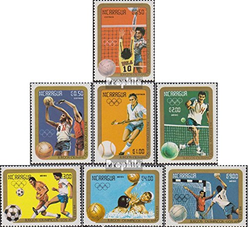 Prophila Collection Nicaragua 2522-2528 (kompl.Ausg.) postfrisch ** MNH 1984 Olympische Sommerspiele 1984 (Briefmarken für Sammler) Ballspiele ohne Fußball (Basketball/Handball/Baseball …) von Prophila Collection