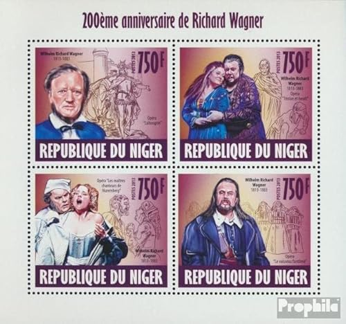 Prophila Collection Niger 2461-2464 Kleinbogen (kompl. Ausg.) postfrisch ** MNH 2013 Richard Wagner (Briefmarken für Sammler) Musik/Tanz von Prophila Collection