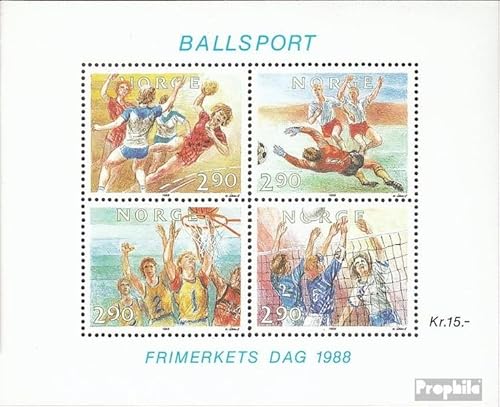 Prophila Collection Norwegen Block10 (kompl.Ausg.) gestempelt 1988 Ballsport (Briefmarken für Sammler) Ballspiele ohne Fußball (Basketball/Handball/Baseball …) von Prophila Collection