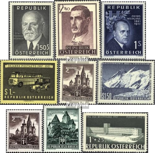 Prophila Collection Österreich 1031-1039 (kompl.Ausg.) Jahrgang 1957 komplett postfrisch ** MNH 1957 Bundespräsident, Bergsteigen u.a. (Briefmarken für Sammler) von Prophila Collection