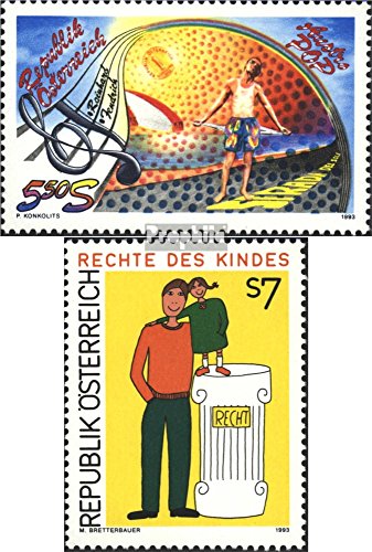 Prophila Collection Österreich 2092,2093 (kompl.Ausg.) gestempelt 1993 Rainhard Fendrich, Kinderrechte (Briefmarken für Sammler) Musik/Tanz von Prophila Collection