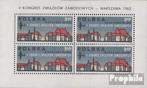 Prophila Collection Polen 1363Klb Kleinbogen (kompl.Ausg.) postfrisch ** MNH 1962 Kongress der Gewerkschaften (Briefmarken für Sammler) von Prophila Collection