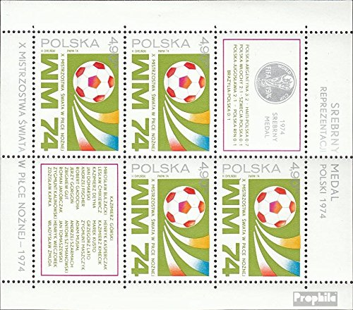 Prophila Collection Polen Block60 (kompl.Ausg.) postfrisch ** MNH 1974 Fußball-WM (Briefmarken für Sammler) Fußball von Prophila Collection