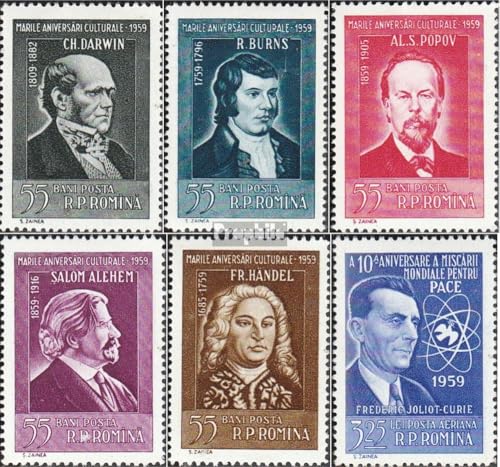 Prophila Collection Rumänien 1765-1770 (kompl.Ausg.) postfrisch ** MNH 1959 Persönlichkeiten - Darwin, Händel u (Briefmarken für Sammler) Musik/Tanz von Prophila Collection