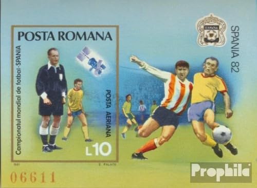 Prophila Collection Rumänien Block185 (kompl.Ausg.) postfrisch ** MNH 1981 Fußball-WM 1982 (Briefmarken für Sammler) Fußball von Prophila Collection