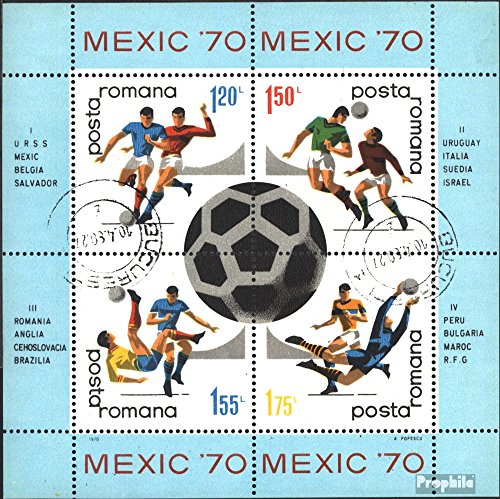 Prophila Collection Rumänien Block75 (kompl.Ausg.) postfrisch ** MNH 1970 Fußball-WM 70, Mexiko (Briefmarken für Sammler) Fußball von Prophila Collection