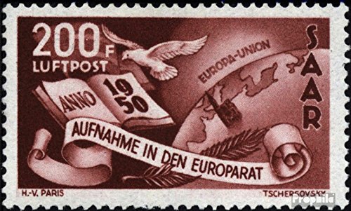 Prophila Collection Saarland 298 1950 Europaratsaufnahme (Briefmarken für Sammler) Vögel von Prophila Collection