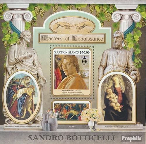 Prophila Collection Salomoninseln Block 617 (kompl. Ausg.) postfrisch ** MNH 2017 Sandro Botticelli (Briefmarken für Sammler) Musik/Tanz von Prophila Collection