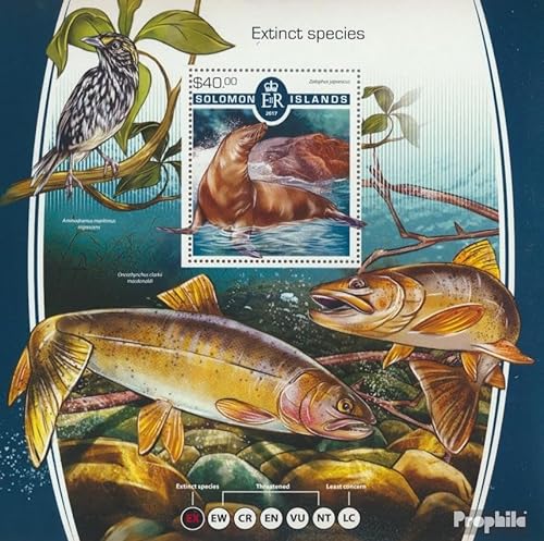 Prophila Collection Salomoninseln Block 704 (kompl. Ausg.) postfrisch ** MNH 2017 Ausgestorbene Tiere (Briefmarken für Sammler) Wassertiere von Prophila Collection