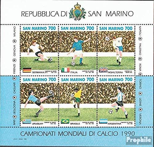 Prophila Collection San Marino Block13 (kompl. Ausg.) postfrisch ** MNH 1990 Fußball-WM 90, Italien (Briefmarken für Sammler) Fußball von Prophila Collection