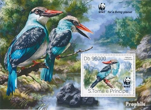 Prophila Collection Sao Tome e Principe Block 991 (kompl. Ausgabe) postfrisch ** MNH 2014 Naturschutz: Zügelliest (Briefmarken für Sammler) Vögel von Prophila Collection