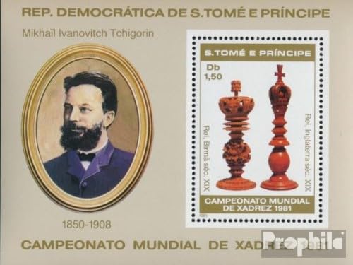 Prophila Collection Sao Tome e Principe Block62A postfrisch ** MNH 1981 Schach-WM (Briefmarken für Sammler) Schach von Prophila Collection