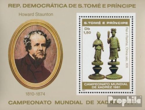 Prophila Collection Sao Tome e Principe Block63A postfrisch ** MNH 1981 Schach-WM (Briefmarken für Sammler) Schach von Prophila Collection