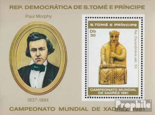 Prophila Collection Sao Tome e Principe Block66A postfrisch ** MNH 1981 Schach-WM (Briefmarken für Sammler) Schach von Prophila Collection