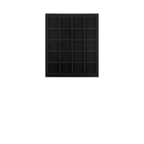 Prophila Collection Schwarze Veloureinlage für Münzbox, 20 eckige Fächer für Münzen oder Medaillen bis 47 mm von Prophila Collection