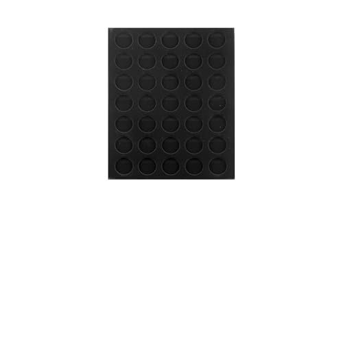 Prophila Collection Schwarze Veloureinlage für Münzbox, 35 runde Fächer für Münzen bis 32,5mm (10-/20-€URO-Gedenkmünzen) von Prophila Collection