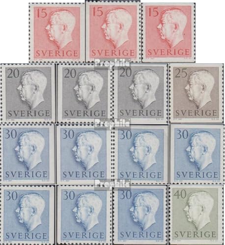 Prophila Collection Schweden 424-425A,Dl,Dr,426A, 427A,Dl,Dr,Elo,Ero,Elu,Eru,428A (kpl.) postfrisch ** MNH 1957 Gustaf VI Adolf (Briefmarken für Sammler) von Prophila Collection