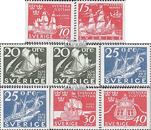Prophila Collection Schweden 560Dl,561Dr,562Dl,Dr, 563Dl,Dr,564Dl,565Dr (kompl. Ausg.) postfrisch ** MNH 1966 Schwedische Flotte (II) (Briefmarken für Sammler) Seefahrt/Schiffe von Prophila Collection