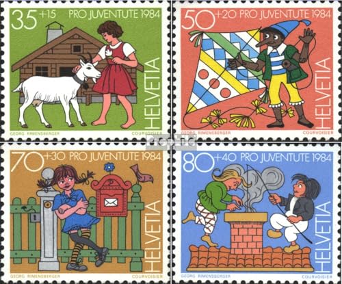 Prophila Collection Schweiz 1284-1287 (kompl.Ausgabe) postfrisch ** MNH 1984 Kinderbücher - Pippi, Heidi u.a. (Briefmarken für Sammler) von Prophila Collection