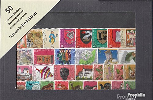 Prophila Collection Schweiz 50 Verschiedene Zuschlagsmarken (Briefmarken für Sammler) von Prophila Collection