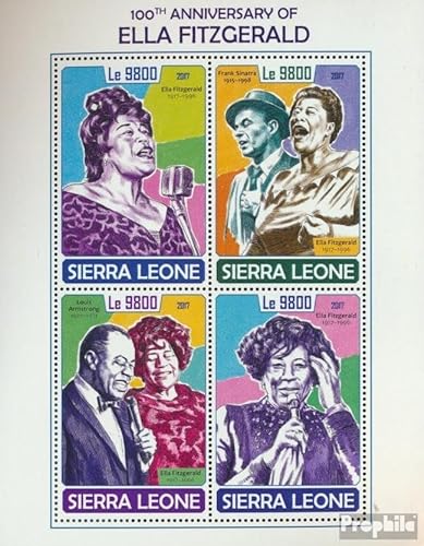 Prophila Collection Sierra Leone 8945-8948 Kleinbogen (kompl. Ausg.) postfrisch ** MNH 2017 Ella Fitzgerald (Briefmarken für Sammler) Musik/Tanz von Prophila Collection