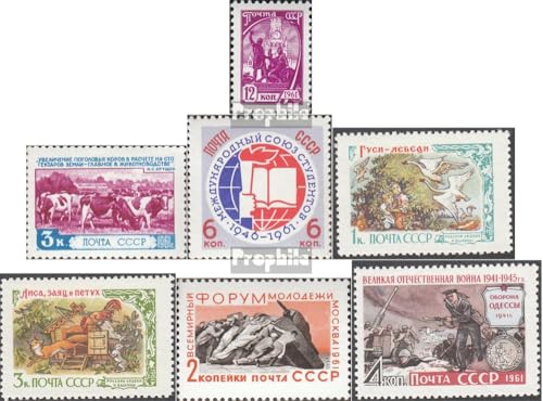 Prophila Collection Sowjetunion 2502A,2512,2516, 2524-2525,2543,2546 (kompl.Ausg.) gestempelt 1961 Sozialismus, Viehzucht, Märchen u.a (Briefmarken für Sammler) von Prophila Collection