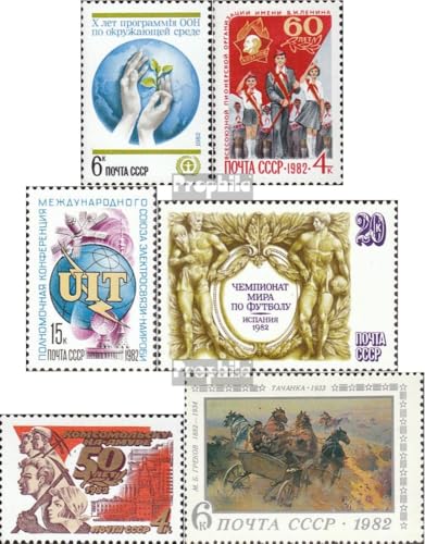 Prophila Collection Sowjetunion 5172,5173,5174,5180,5187,5188 (kompl.Ausg.) gestempelt 1982 Umwelt, ITU, Fußball u.a. (Briefmarken für Sammler) Malerei von Prophila Collection