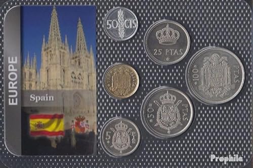 Prophila Collection Spanien 1975 Stgl./unzirkuliert Kursmünzen Stgl./unzirkuliert 1975 50 Centimos bis 100 Pesetas (Münzen für Sammler - kein Zahlungsmittel) von Prophila Collection