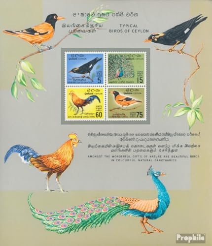 Prophila Collection Sri Lanka (Ceylon) Block1 (kompl.Ausg.) postfrisch ** MNH 1966 Vögel (Briefmarken für Sammler) Vögel von Prophila Collection