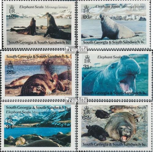 Prophila Collection Südgeorgien Sandwich-Ins. 192-197 (kompl.Ausg.) postfrisch ** MNH 1991 Südlicher Seeelefant (Briefmarken für Sammler) Sonstige Säugetiere (Affen/Dinos/Elephanten …) von Prophila Collection