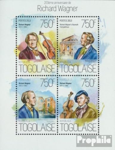 Prophila Collection Togo 5456-5459 Kleinbogen (kompl. Ausgabe) postfrisch ** MNH 2013 Richard Wagner (Briefmarken für Sammler) Musik/Tanz von Prophila Collection