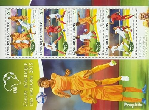 Prophila Collection Togo 6614-6617 Kleinbogen (kompl. Ausgabe) postfrisch ** MNH 2015 Fußball Afrikameisterschaft (Briefmarken für Sammler) Fußball von Prophila Collection