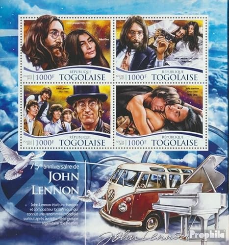 Prophila Collection Togo 6829-6832 Kleinbogen (kompl. Ausgabe) postfrisch ** MNH 2015 John Lennon (Briefmarken für Sammler) Musik/Tanz von Prophila Collection