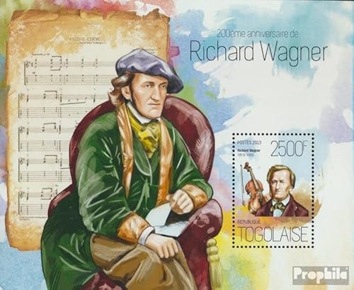 Prophila Collection Togo Block 913 (kompl. Ausgabe) postfrisch ** MNH 2013 Richard Wagner (Briefmarken für Sammler) Musik/Tanz von Prophila Collection