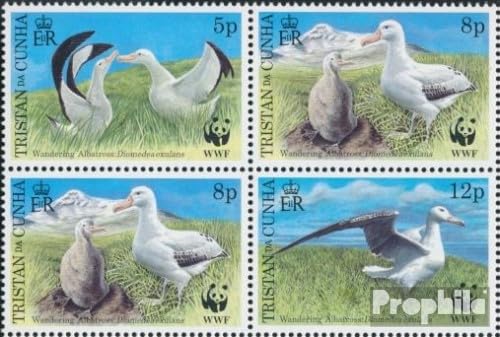 Prophila Collection Tristan da Cunha 654-657 Viererblock (kompl.Ausg.) postfrisch ** MNH 1999 Albatros (Briefmarken für Sammler) Vögel von Prophila Collection