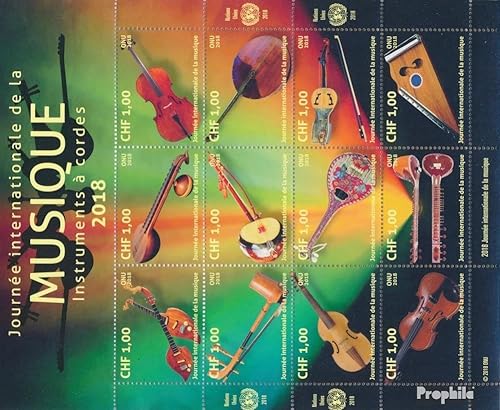Prophila Collection UNO - Genf 1054-1065 Zd-Bogen (kompl.Ausg.) postfrisch ** MNH 2018 Saiteninstrumente (Briefmarken für Sammler) Musik/Tanz von Prophila Collection