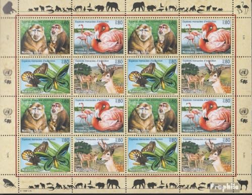 Prophila Collection UNO - Genf 330-333Klb Kleinbogen (kompl.Ausg.) gestempelt 1998 Gefährdete Tiere (Briefmarken für Sammler) Sonstige Säugetiere (Affen/Dinos/Elephanten …) von Prophila Collection