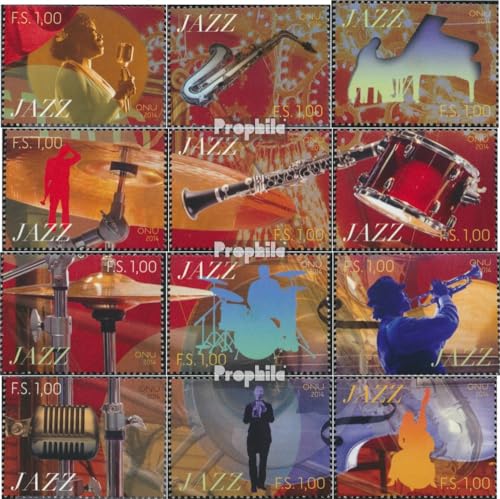 Prophila Collection UNO - Genf 848-859 (kompl.Ausg.) postfrisch ** MNH 2014 Tag des Jazz (Briefmarken für Sammler) Musik/Tanz von Prophila Collection