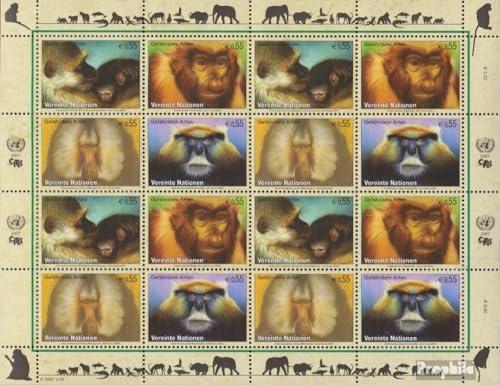Prophila Collection UNO - Wien 485-488Klb Kleinbogen (kompl.Ausg.) gestempelt 2007 Primaten (Briefmarken für Sammler) Sonstige Säugetiere (Affen/Dinos/Elephanten …) von Prophila Collection