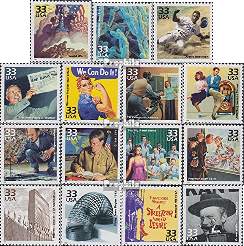 Prophila Collection USA 3075-3089 (kompl.Ausg.) postfrisch ** MNH 1999 USA im 20.Jahrhundert (V) (Briefmarken für Sammler) von Prophila Collection
