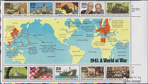 Prophila Collection USA Block24 (kompl.Ausg.) postfrisch ** MNH 1991 Geschichte des 2. Weltkrieg (Briefmarken für Sammler) Militär/Ritter von Prophila Collection