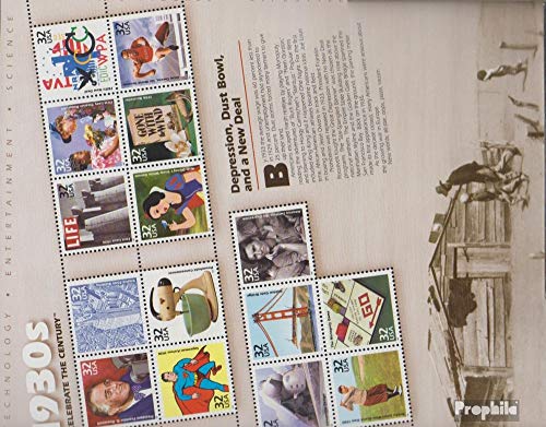 Prophila Collection USA Block45 (kompl.Ausg.) postfrisch ** MNH 1998 USA im 20.Jahrhundert (IV) (Briefmarken für Sammler) von Prophila Collection