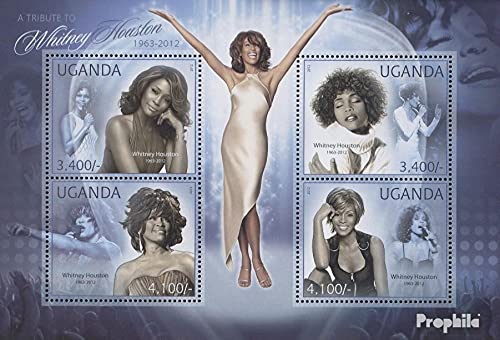 Prophila Collection Uganda 2859-2862 Kleinbogen (kompl.Ausg.) postfrisch ** MNH 2012 Whitney Houston (Briefmarken für Sammler) Musik/Tanz von Prophila Collection