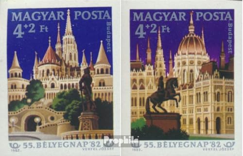 Prophila Collection Ungarn 3571B-3572B (kompl.Ausg.) ungezähnt FDC Ersttagsbrief 1982 Tag der Briefmarke (Briefmarken für Sammler) von Prophila Collection