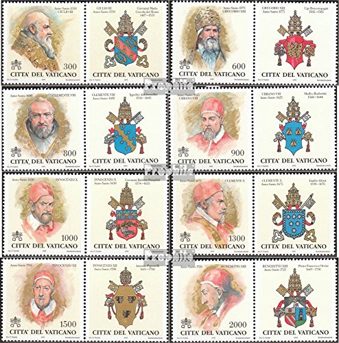 Prophila Collection Vatikanstadt 1269Zf-1276Zf mit Zierfeld (kompl.Ausg.) postfrisch ** MNH 1999 Die Päpste (Briefmarken für Sammler) Christentum von Prophila Collection