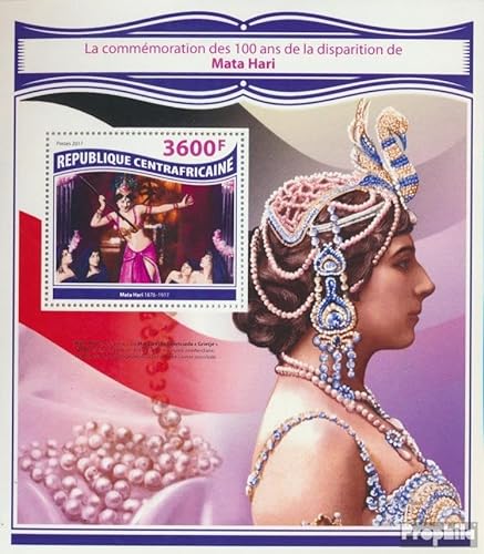 Prophila Collection Zentralafrikanische Republik Block 1686 (kompl. Ausgabe) postfrisch ** MNH 2017 MATA Hari (Briefmarken für Sammler) Musik/Tanz von Prophila Collection