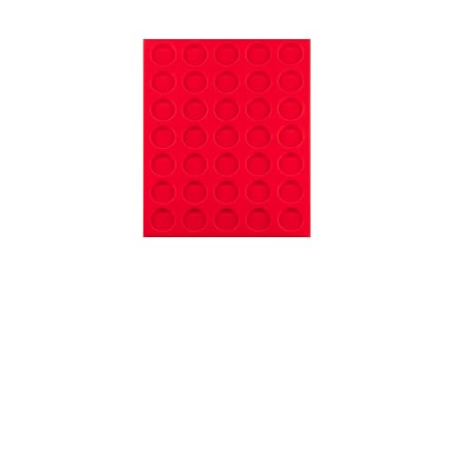 Prophila Collection rote Veloureinlage für Münzbox, 35 runde Fächer für Münzen bis 32,5mm (10-/20-€URO-Gedenkmünzen) von Prophila Collection