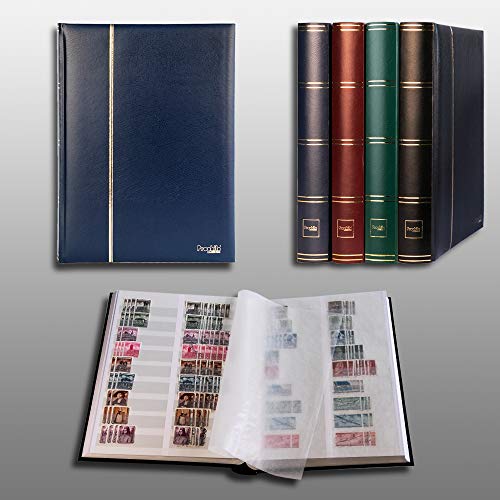 Prophila Collection 60 weiße Geteilte Seiten Briefmarkenalbum Einsteckbuch wattierter Blauer Einband von Prophila Collection